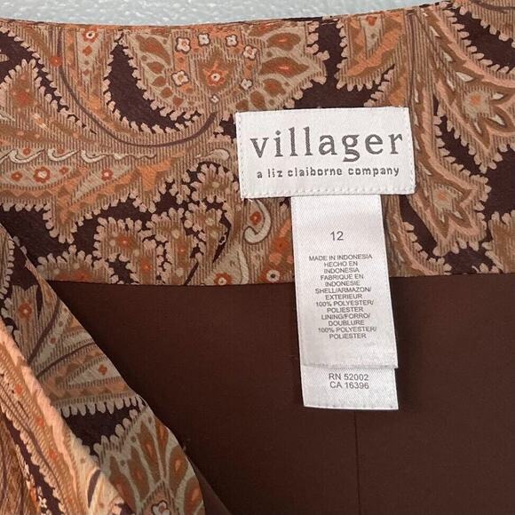 Villager Size 12 Sheer Brown Paisley Skirt Whimsigoth Goblincore Y2K Boho Fairy - Picture 6 of 7